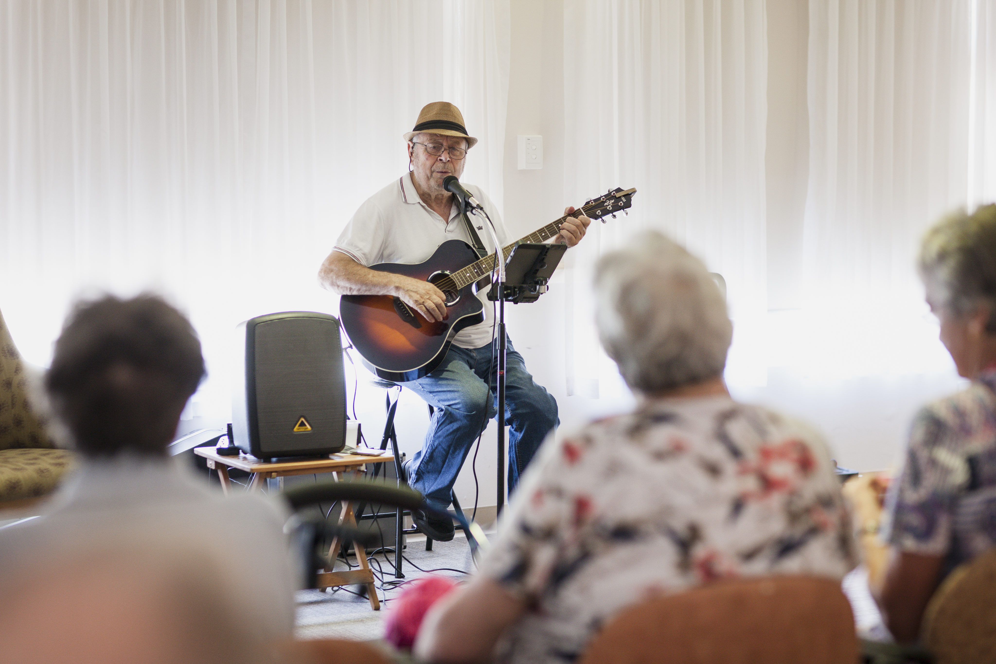Musician plays for our aged care residents